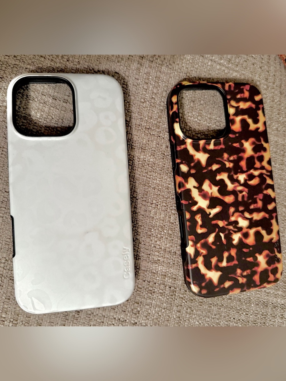 Casely Protective Phone Case Duo - White Leopard & Tortoiseshell